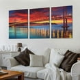 thumbnail image 2 of Nawypu  Cityscape Canvas Wall Art Lisbon Abril Bridge Pictures Posters Sunset Landscape Artwork for Living Room Bedroom Decorations Panoramic Ready to Hang 12''x16''X3 Panels, 2 of 4