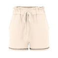 thumbnail image 6 of Casual Shorts for Women Elastic Waisted Summer Beach Shorts Lightweight Loose Yoga Athletic Shorts Beige, 6 of 6
