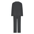 thumbnail image 6 of Hot Sales CNJKEHIUV Under $14 Women's Solid Round Neck Casual Home Wear Two Piece Pajamas Grey L, 6 of 6