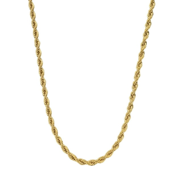 Cadena De Cuerda De Oro 5mm Cruze Hipoalergénico