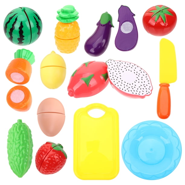 KAKOWELY 13 piezas de juguetes de corte de comida, frutas y verduras de imitación, juguetes para cortar comida falsa
