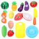 thumbnail image 1 of KAKOWELY 13 piezas de juguetes de corte de comida, frutas y verduras de imitación, juguetes para cortar comida falsa, 1 of 5