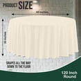 thumbnail image 3 of Exquisite 1-Pack Ivory Plastic Disposable 120-inch Round Tablecloths for Parties, 3 of 4