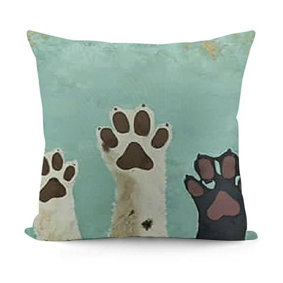 SHANXI Throw Pillow Covers Cute Cartoon Kitten Cat Paws Foot Flat Prints Decorative Square Cushion Pillows Coverfor Men Women for Couch and Bedroom Sofa 12x12in