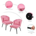 thumbnail image 5 of Hofitlead Velvet Chairs,Dinning Accent Upholstered Chair,Vanity Chair for Bedroom(Pink,2pcs), 5 of 8