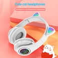 thumbnail image 4 of Lindos auriculares para juegos con oreja de gato, baja latencia, compatibles con Bluetooth para deportes (blanco), 4 of 6