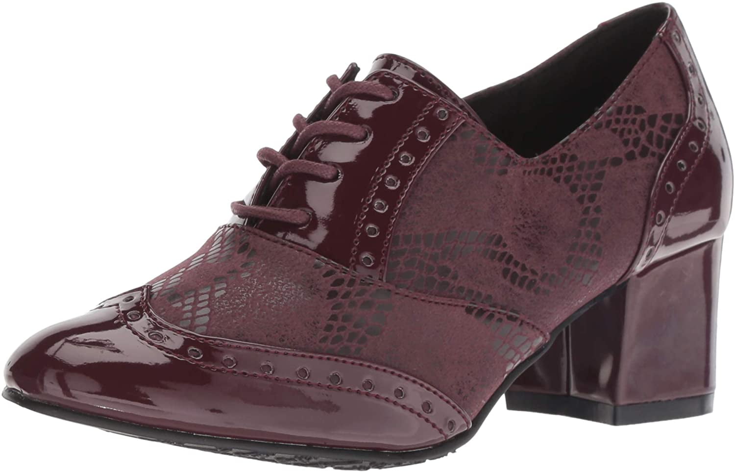 Soft Style Hush Puppies Women's Gisele Oxford, Bordeaux Snake/Patent, 7 ...