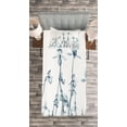 thumbnail image 3 of Ambesonne Teal White Quilted Bedspread Set 2 Pcs, Orchids Floral Photo, Twin Size, Teal White, 3 of 3