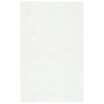 SAFAVIEH New Orleans Ivory Solid Shag Area Rug, Ivory, 7' x 7' Round