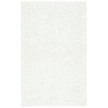 SAFAVIEH New Orleans Ivory Solid Shag Area Rug, Ivory, 7' x 7' Round