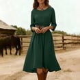 thumbnail image 5 of Omexry Elegant Dresses for Women Women's Summer Solid Color Round Neck Long Dress, 5 of 7
