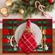 thumbnail image 5 of Juego de 6 manteles individuales de Navidad, diseño a cuadros, para festividades, reversibles, resistentes al calor, lavables, para Navidad, fiesta de cumpleaños, decoración de mesa (30.5 x 45.7 cm), 5 of 7