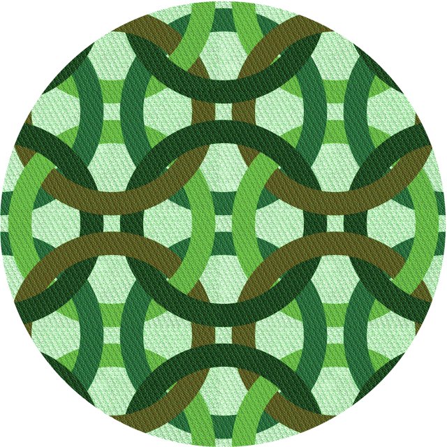 Ahgly Company Tapis d'Intérieur Rond Lavable en Machine Vert Transitionnel, 4 Pieds Rond