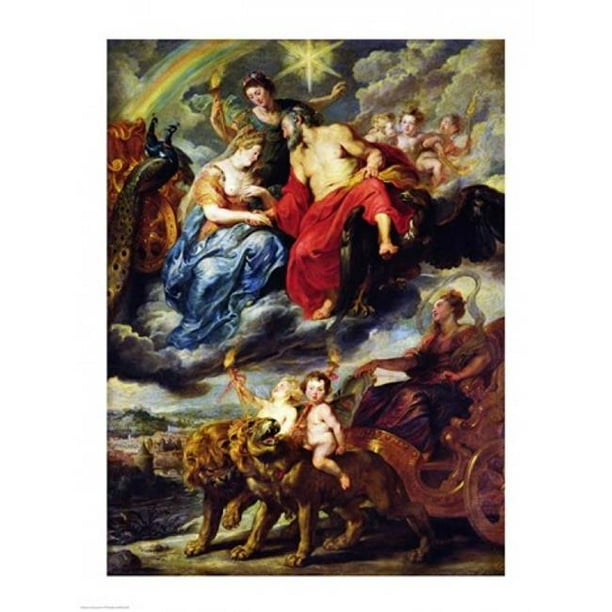 Posterazzi BALXIR213389 la Réunion de Cycle de Medici de Henri IV Affiche Imprimée par Peter Paul Rubens - 18 x 24 Po.