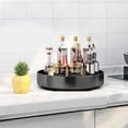 thumbnail image 6 of Stainless Steel Black Spice Rack Spinning Large Metal Organizer for Cabinet Kitchen Rotating Turntable Countertop Vertical Storage Rack Self Decorative Trays Storage Containers, 6 of 7