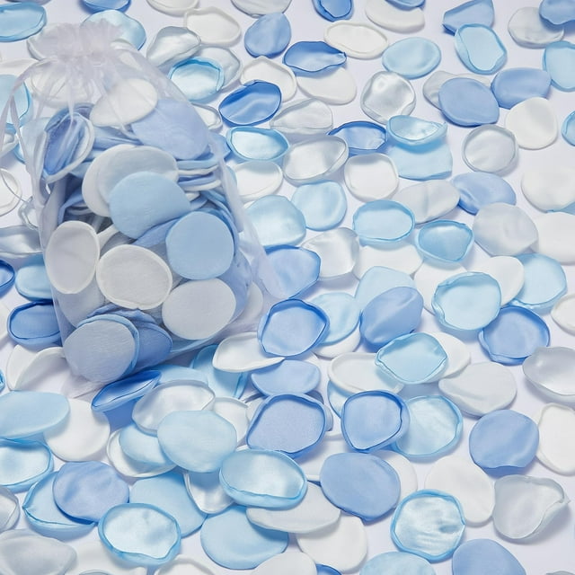 Serwalin, 300 unidades, pétalos de rosa de seda, mezcla azul y blanco