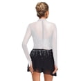 thumbnail image 2 of SiiRoh Women Sparkly Figure Skating Dresses Mock Neck Long Sleeve Mesh Splice Modern Lyrical Ballet Dancewear White M, 2 of 5