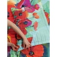 thumbnail image 3 of Impressionist Reversible Bedspread Set, Floral Painting Colorful Bouquet of Poppy Flowers in Vase, Pillow Shams & Comforter Microfiber Bedding Set, 3 Sizes, Mint Green Vermilion, by Ambesonne, 3 of 4