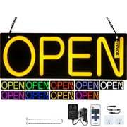 VEVOR LED Open Sign, 22" x 20" Neon Open Sign for Business, Multiple Flashing and Color Modes Neon Lights Signs with Remote Control and Power Adapter, for Restaurant, Shop, Hotel, Window, Wall