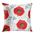 thumbnail image 1 of EREHome Fleur Motif Floral sur Blanc Coquelicots Rouges Mignons avec des Points de Conception et Coque Coque Coussin Housse 20x20 Pouces, 1 of 1