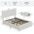 thumbnail image 3 of EDTara Upholstered Full/Queen Bed Frame with 4 Storage Drawers, Button Tufted Headboard, Linen Platform Frame with Wooden Slats, No Box Spring Required, 3 of 7