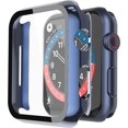 thumbnail image 1 of Misxi Paquete de 2 Estuches Rígidos para PC con Protector de Pantalla de Vidrio Templado Compatible con Apple Watch SE Series 6 Series 5 Series 4 40 mm - Negro, 1 of 4
