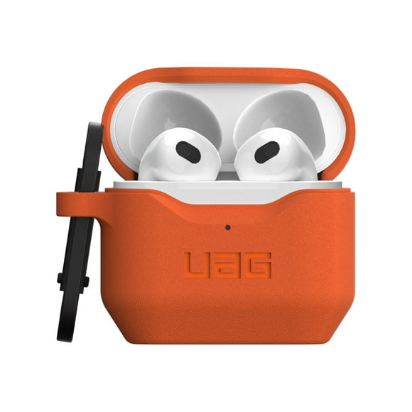 UAG Rugged Case for Airpods (3rd Gen, 2021) - Std. Issue Silicone_001 Orange - Case for wireless earbuds - antimicrobial - silicone - orange - for Apple AirPods (3rd generation)