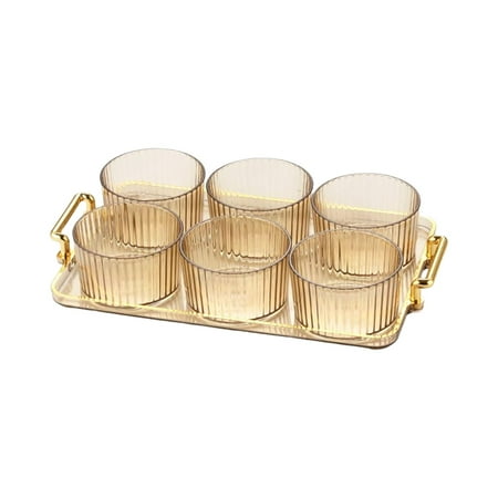

Fruit Snacks Serving Platter Removable for Wedding Serving Tray 6 bowl brown
