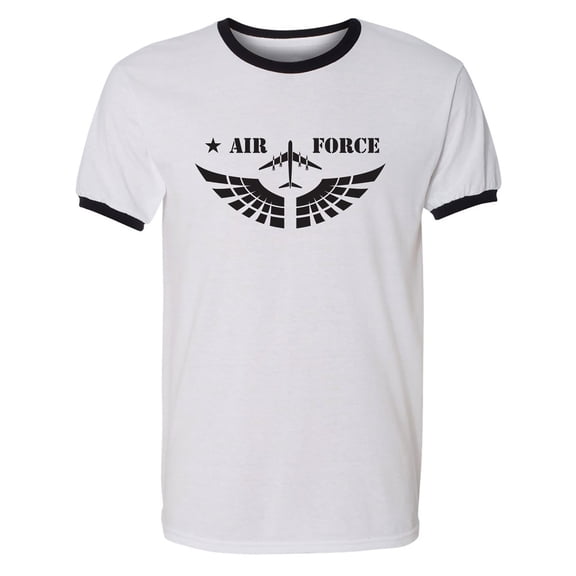 United States "Air Force Fighter Jet" Graphic Adult Short Sleeve Ringer T-shirt