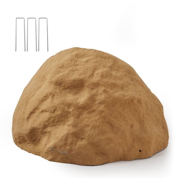 VEVOR Faux Rock Cover, Outdoor Fake Rock Well Pump Cover, Realistic Natural Texture, Lightweight & Weather-Resistant Artificial Boulder for Landscaping Garden Yard Decor, Sandy Brown, Medium Size