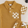 thumbnail image 4 of Akiihool Baby Boy Short Sets Baby Boys Summer Clothes Striped Boy Waffle Short Sleeve T-shirt Tops Shorts Set 6 12 18 24 Months Outfits(Coffee,2-3 Years), 4 of 4