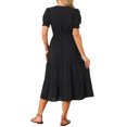 thumbnail image 3 of INSPIRE CHIC Women's Summer Dresses Smocked Floral Sundress Tiered Beach Flowy Boho Maxi Dress S Black, 3 of 6