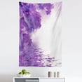 thumbnail image 1 of Flower Tapestry, Iris Flowers Petals Against the Water River Nature Image, Fabric Wall Hanging Decor for Bedroom Living Room Dorm, 5 Sizes, Violet White, by Ambesonne, 1 of 1