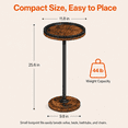 thumbnail image 3 of MEHOOM Round Side Table, Rustic Brown Drink Table for Small Spaces, Modern Accent End Table for Living Room, Bedroom, 3 of 9