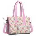 thumbnail image 2 of Teacher Tote Bag,Pioneer Flower Floral Print Pattern Teacher Utility Tote Bag,Large Work Tote Bags for Women with Multiple Pockets,Top Zipper Closure,13.8x10.6x6.7 Inch, 2 of 5