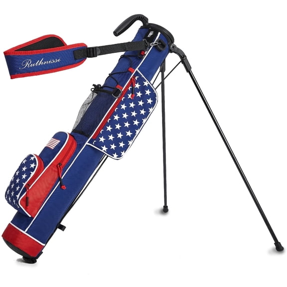RUTHNISSI Golf Stand Bag, Lightweight Golf Easy Carry Bag with Padded Strap，Durable Pitch n Putt Golf Bag , Practice Ranger Sunday Golf Bag for Men&Women，par 3
