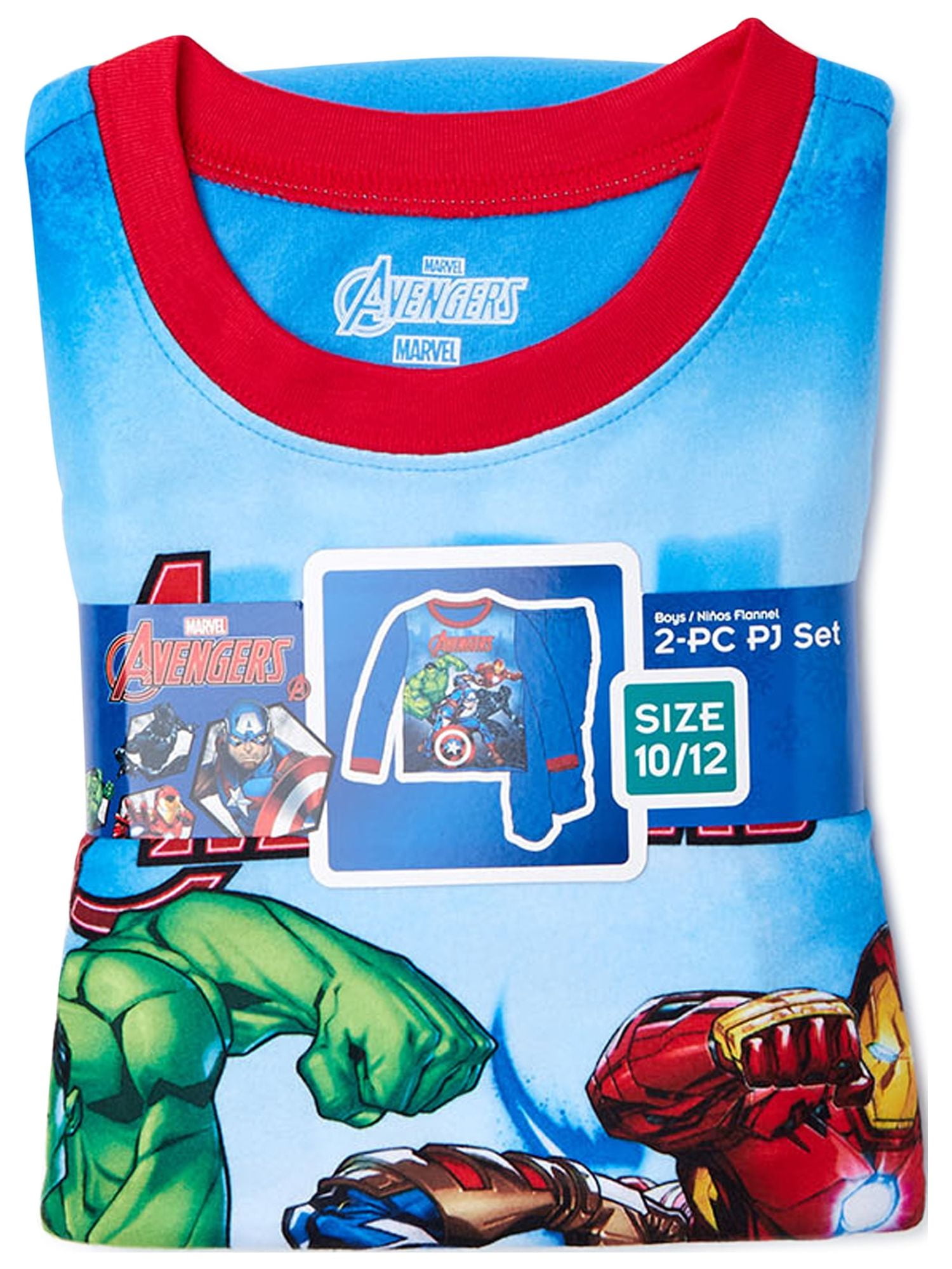 Marvel Avengers Boys Long Sleeve Top and Pants Pajama Sleep Set, 2-Piece, Sizes 4-12