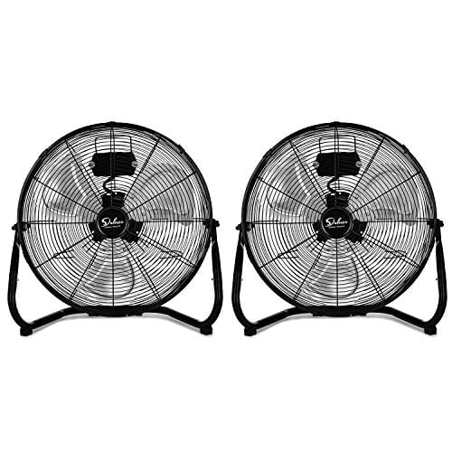 Simple Deluxe Ventilateur de Plancher Industriel en Métal Robuste à Haute Vélocité de 20 Pouces à 3 Vitesses pour Entrepôt, Atelier, Usine et sous-Sol, Noir