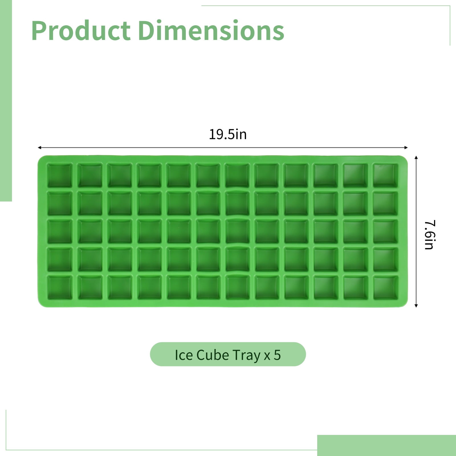 5‑Pack Silicone Ice Cube Tray – Stackable 60‑Cavity Ice Mold Set, Food‑Grade Silicone, Flexible & Easy Release, for Ice, Candy, Chocolate & Freezer Storage