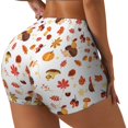 thumbnail image 1 of Fotbe Autumn Maple Leaf with Hedgehog Shorts Sin Costuras – Shorts Deportivos de Cintura Alta para Mujer, Elásticos para Gimnasio, Yoga, Running o Ciclismo-XX-Large, 1 of 8