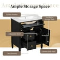 thumbnail image 4 of MAYEERTY 30" Bathroom Vanity with Sink, 1 Flip Drawer 2 Drawers Adjustable Shelf, Solid Wood MDF, Black, 4 of 6