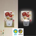 thumbnail image 5 of LED Sensor Night Light Auto On/Off Dusk to Dawn Lamp for Bedroom Hallway Red Chrysanthemum Pattern 2 Pack, 5 of 7