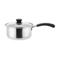 thumbnail image 1 of Trayknick Stainless Steel Saucepan Milk Noodle Pan Pot with Glass Lid Kitchen Cooking Tool, 1 of 8