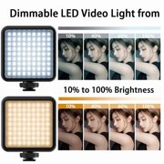 Ulanzi VL81 LED Vlog Video Fill Light Mini Dimmable Studio Photography Lighting Lamp 3200K-5600K w/Cold Shoe 3000mAh Battery
