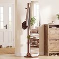 thumbnail image 2 of Costway Full Length Mirror Coat Rack Solid Wood Standing Mirror w/Clothes Hanger, 2 of 9