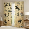 thumbnail image 2 of Castle Fairy Western Cowboy Black Out Curtains for Adults Female Men,Vintage Aesthetic Curtains Pack of 2 (42x63 Each),Retro Botanical Cactus Bedroom Curtains,Super Cozy Room Decor, 2 of 6