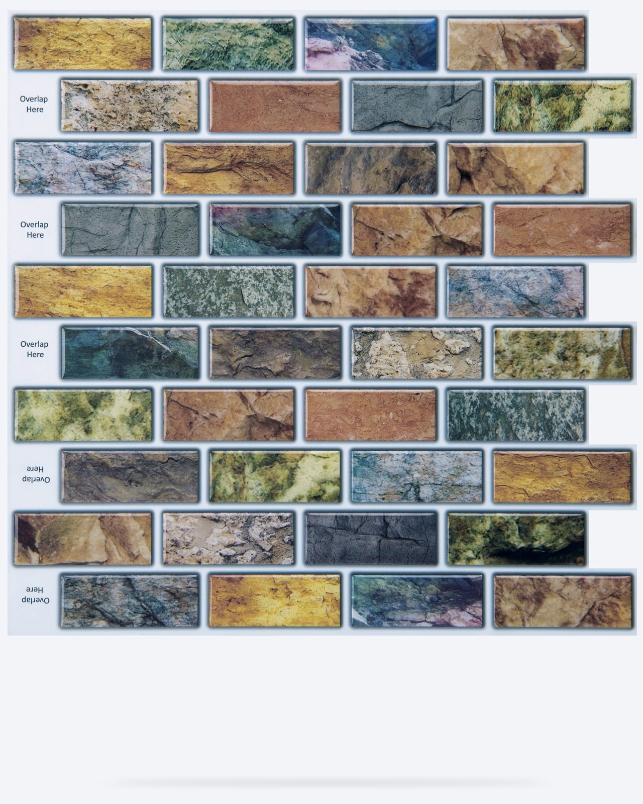Art3d 10-Sheet Peel & Stick Kitchen Backsplash Sticker, 12" X 12" Faux Ceramic Tile Design