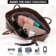 thumbnail image 6 of Spencer Women Lady Large Tote Bag Handbags PU Leather Hobo Shoulder Bags Top Handle Satchel Purse, Coffee, 6 of 9
