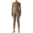 thumbnail image 4 of Wdfiry Workout Sets for Women 2 Piece Athletic Long Sleeve Yoga Outfits Seamless Ribbed Crop Top High Waist Legging, 4 of 4
