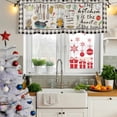 thumbnail image 6 of 2 Pack Valances for Windows, Kitchenware Gnomes Window Valances for Living Room/Bedroom/Bathroom, Kitchen Cooking Tool Retro Plaid Light Filtering Kitchen Curtain Valance 54"W x18" L, 6 of 9